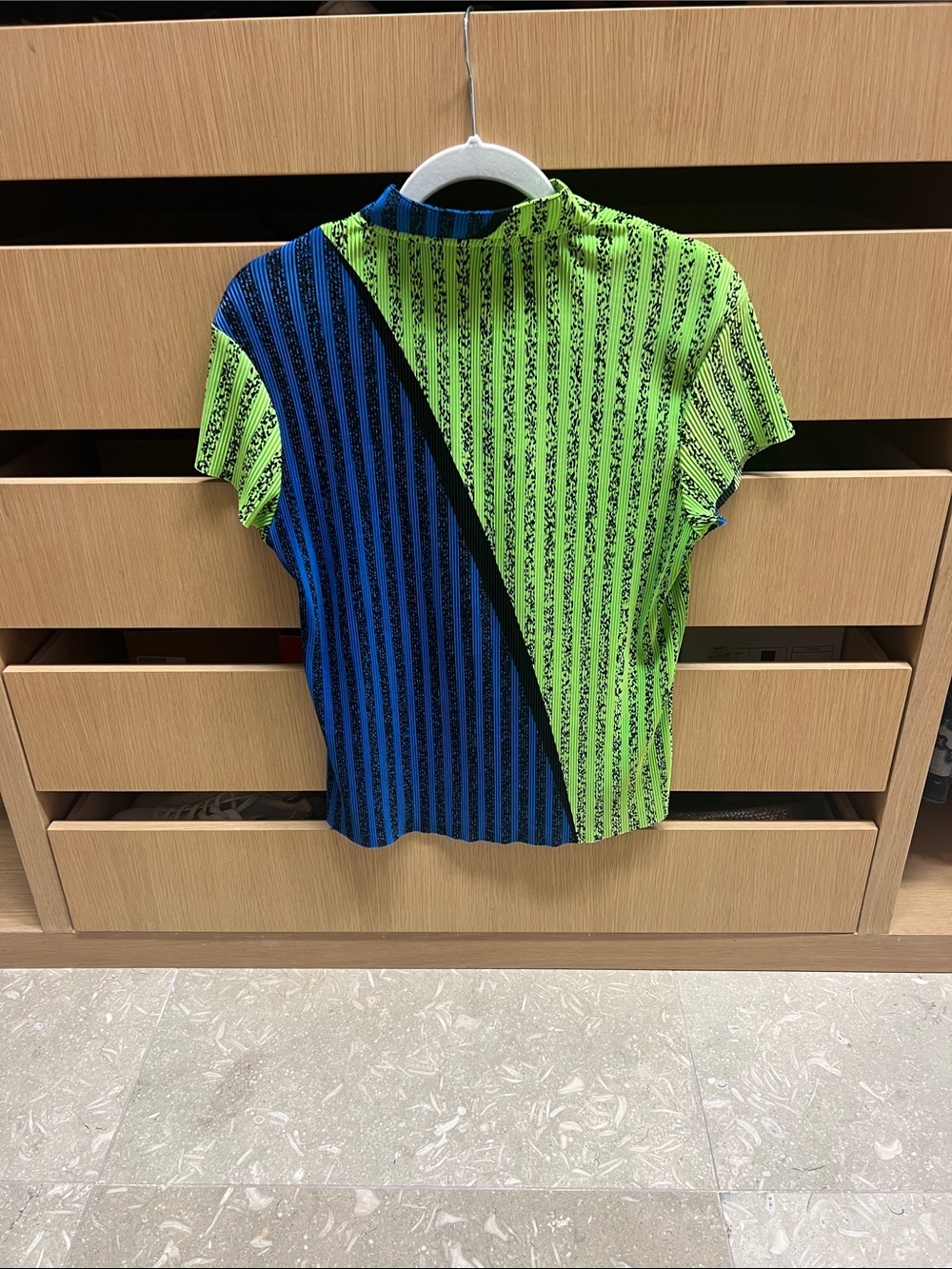 jamie sadock Neon Green & Blue Striped Short-Sleeve Top - Picture 4 of 4